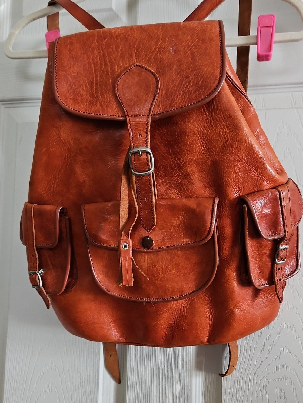 Leather Men’s Backpack - Brown Convertible Daypack